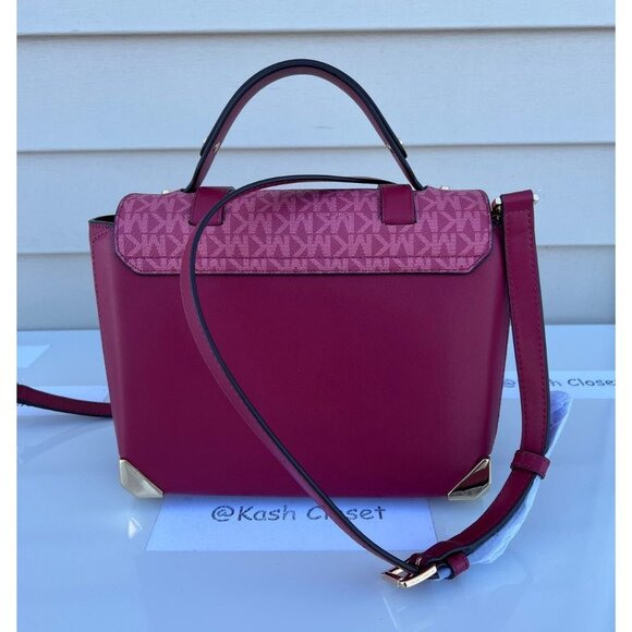 Michael Kors satchel manhattan medium leather berry - Picture 4 of 11